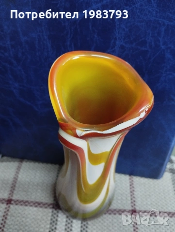 Ръчно изработена ваза стил Мурано., снимка 4 - Вази - 54121029