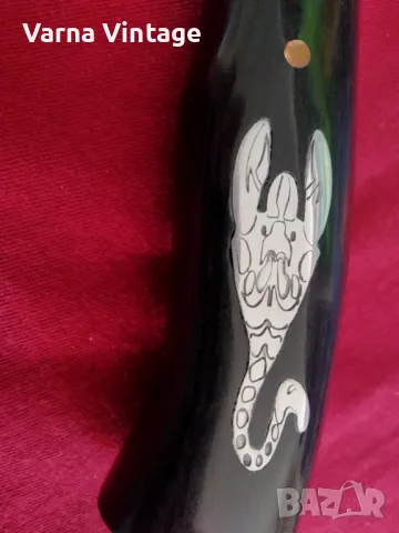  Ловен нож за кожар ст.65х13. Русия. скорпион., снимка 3 - Ножове - 49763609