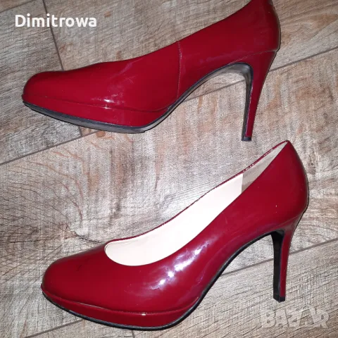 н.39,5/uk6 1/2 Högl women´s elegant pumps with leather sole - red, снимка 10 - Дамски елегантни обувки - 47160933