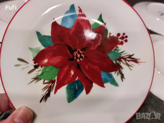 19 лв, 6 броя нови чинии, порцелан, с етикет, 15 см диаметър , снимка 2 - Чинии - 53002147