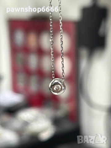 Златно колие 14 карата бяло злато 1,28 грама , снимка 4 - Колиета, медальони, синджири - 54086265