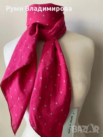 Розов шал от 100 % памук, с етикет, снимка 5 - Шалове - 53161046