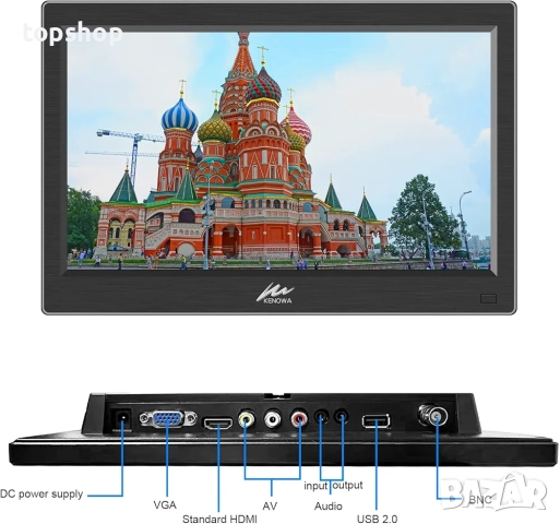Чисто нов Kenowa 13.3-инчов малък HDMI PC монитор HD 1366x768P LED екран HDMI/VGA/BNC/USB/AV порт..., снимка 3 - Монитори - 52804973