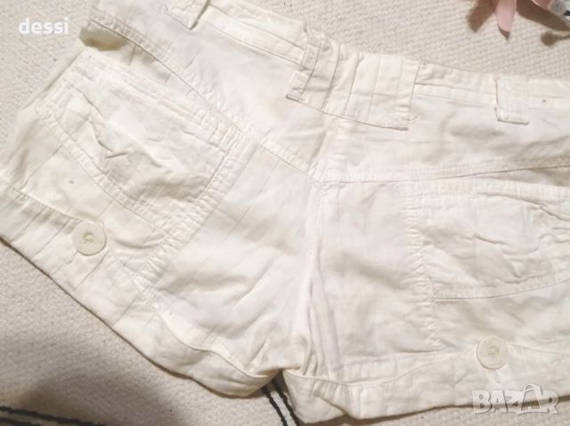 Бели къси панталонки, снимка 2 - Панталони - 46261034