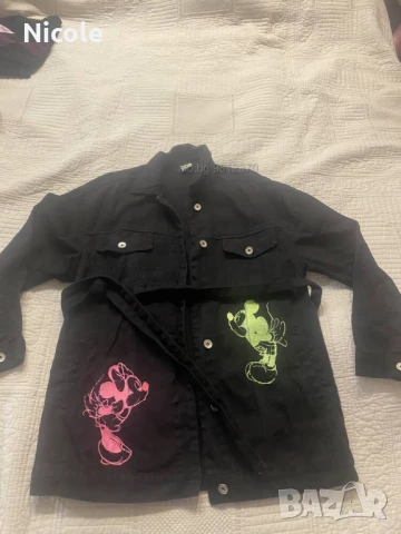 Шлиферче деним черно с декорация и коланче