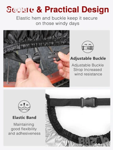 Калъф за колело Toptrek 210T - водоустойчиво покривало за 2 велосипеда, снимка 12 - Аксесоари за велосипеди - 50526467