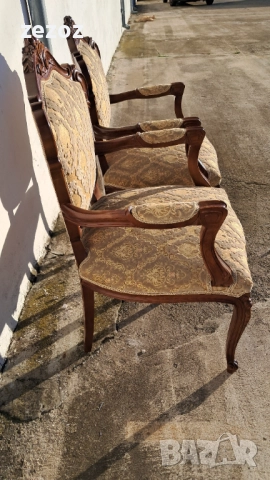 Кресла ретро масив орех №057, снимка 8 - Запалки - 52526473