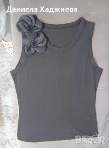 черен потни с цветя