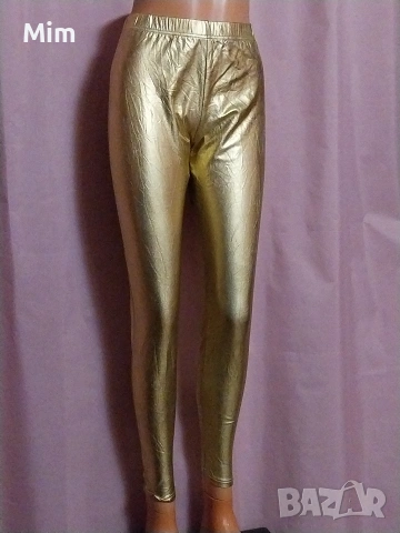 М Златист клин от еко еластична кожа 