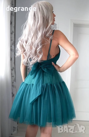 Дамска тюлена рокля с пандела , снимка 4 - Рокли - 51855755