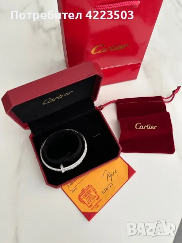 Гривна Cartier Juste Un Clou Nail White Gold Bangle , снимка 2 - Гривни - 47137278