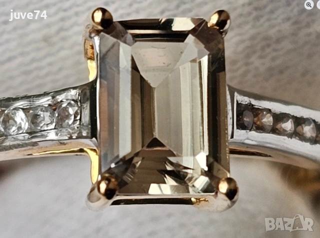 ЗЛАТЕН ПРЪСТЕН С ЕСТЕСТВЕН СУЛТАНИТ (ТУРЦИЯ) СЕРТИФИКАТ, снимка 2 - Пръстени - 53493630