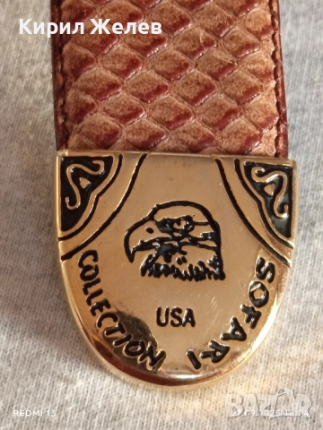 Луксозен кожен колан SOFARI COLLECTION USA перфектно състояние 49402, снимка 5 - Колани - 51858954