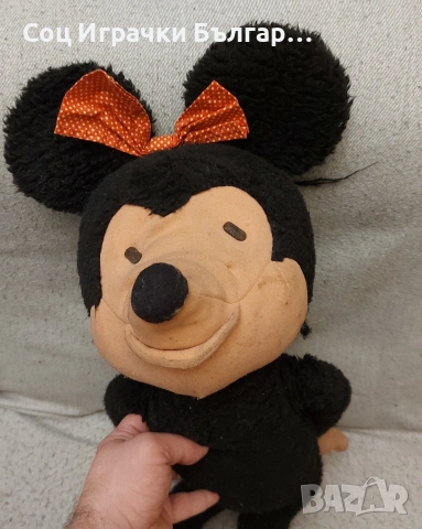 Стара Голяма Соц Българска Плюшена Играчка Кукла Мини Маус, снимка 7 - Колекции - 53499211