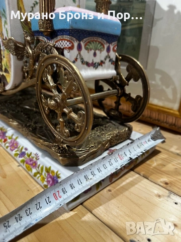 ГРАНДИОЗНА КАРЕТА 70 см – 14 кг Порцелан и Бронз, снимка 4 - Антикварни и старинни предмети - 53497090
