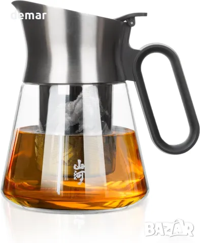 ZENS 500 мл Малък стъклен чайник с инфузер, дизайнерски чайник, снимка 1