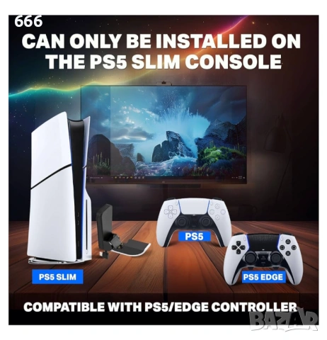 NiTHO мини зарядно за PS5 и PS5 Edge контролери, сгъваема стойка за зареждане, снимка 3 - Друга електроника - 53250632