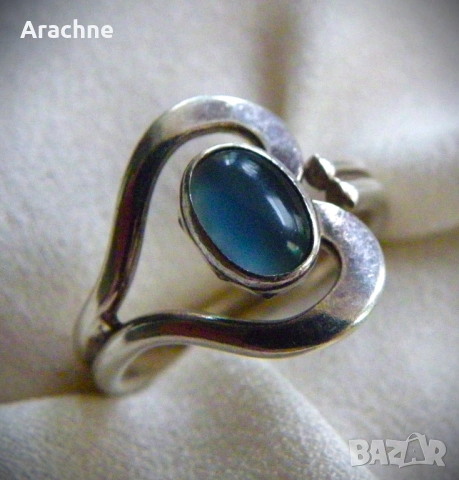 Сребърен пръстен с аквамарин