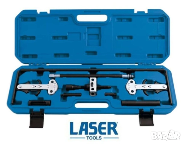 Оригинал LASER Английски Универсален К-т 10-в-1 СКОБИ за Пружини Клапани Мотори Бензин Дизел БАРТЕР, снимка 14 - Куфари с инструменти - 54176069