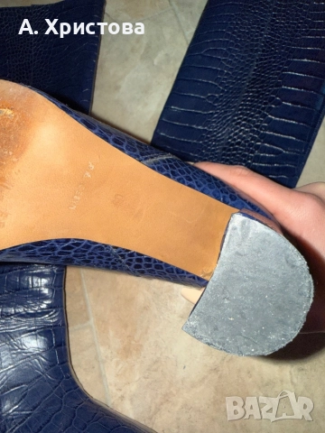 Дамски ботуши крокодилска кожа тъмносиньо, снимка 5 - Дамски ботуши - 52630563