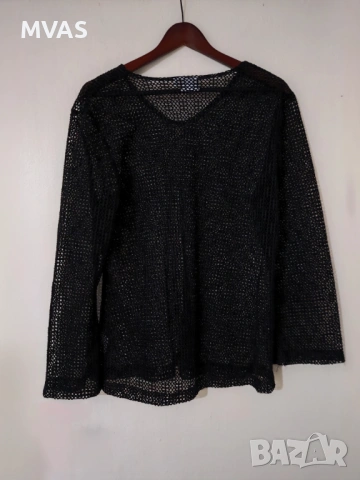 Нови мрежести блузи с дълъг ръкав бяла и черна S M размер, снимка 3 - Блузи с дълъг ръкав и пуловери - 53183883