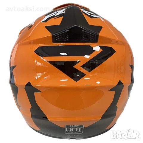 Кросова каска, S/M, оранжева, Шлем за кросов мотор, снимка 3 - Аксесоари и консумативи - 46173448