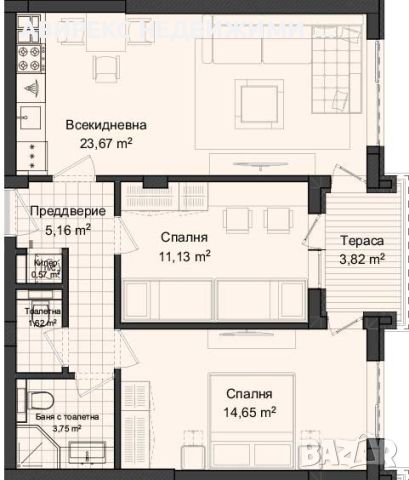 Без комисионна! Тристаен апартамент, Кършияка, снимка 2 - Aпартаменти - 46361039