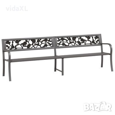 vidaXL Двойна градинска пейка, 246 см, сива стомана(SKU:317130