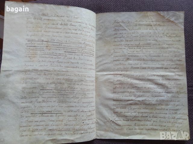 Пергамент. Ръкопис. Кралство Франция., снимка 2 - Антикварни и старинни предмети - 46415759