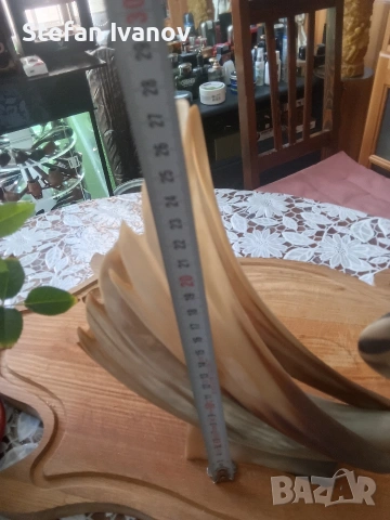 Лебед от рог, снимка 4 - Декорация за дома - 53795369