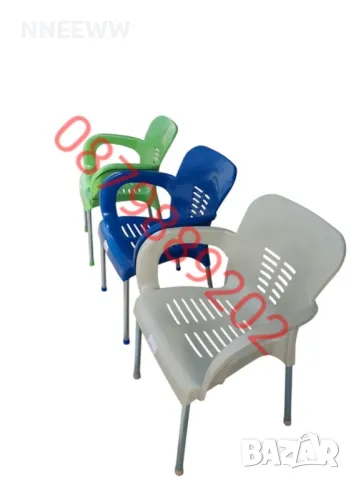 Градински комплект от маса и 4 стола с метални крака, снимка 5 - Градински мебели, декорация  - 49780980