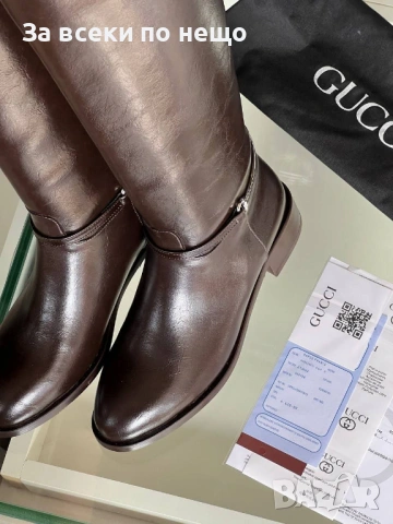 Gucci Дамски Кафеви Зимни Ботуши Гучи Код E1185, снимка 6 - Дамски ботуши - 53226995
