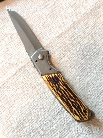 Много Як Стар Ловджийски Сгъваем Полуавтоматичен Нож Browning с Калъф, снимка 3 - Ножове - 50487371