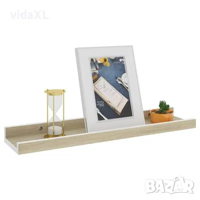 vidaXL Стенни рафтове, 2 бр, бяло и сонома дъб, 40x9x3 см(SKU:326689), снимка 3 - Други - 49348055