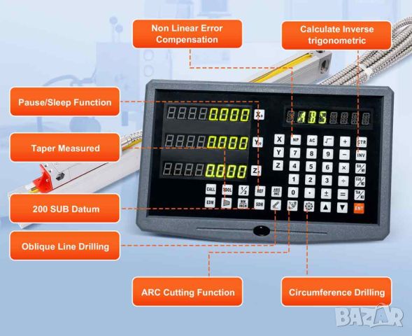 Цифрова индикация XYZ за металообработваща машина SNS-3V 250/500/600мм, снимка 2 - Други машини и части - 38807908