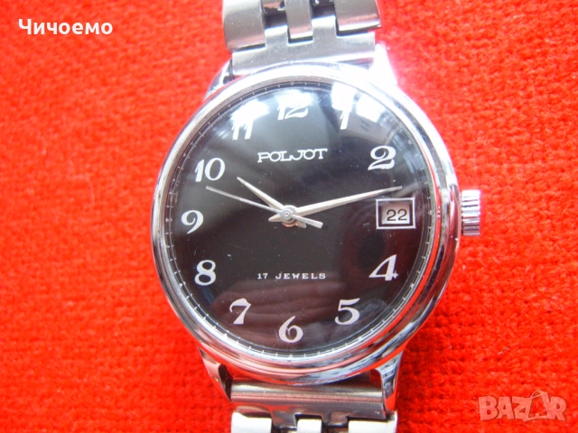 Poljot 17 jewels USSR black dial ! Мъжки ръчен часовник,като нов !, снимка 3 - Антикварни и старинни предмети - 53699990