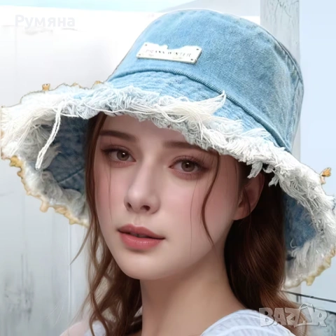 Дамска шапка/ ДЕНИМ /Bucket , снимка 4 - Шапки - 54271063
