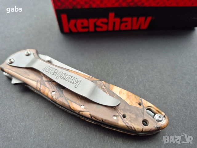 Сгъваем джобен нож Kershaw Leek Camo Assisted Flipper KS1660, снимка 6 - Ножове - 52307264