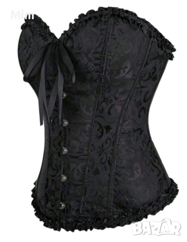 4XL Черен сатенен корсет , снимка 3 - Корсети, бюстиета, топове - 53662341