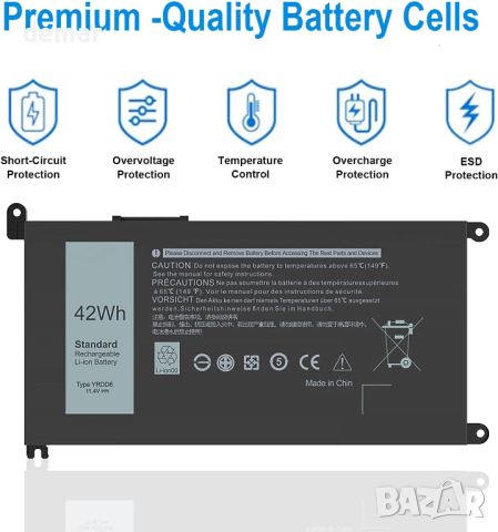 Батерия HASESS YRDD6 за Dell, YRDD6 0YRDD6 1VX1H 01VX1H VM732 0VM732, снимка 3 - Батерии за лаптопи - 45174400