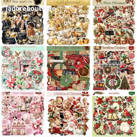 Изрязани елементи от картон Зимни/ Коледни/ Новогодишни теми - различни видове