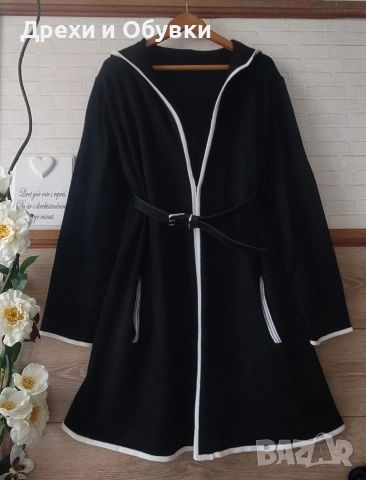 Нова черна жилетка с качулка 
