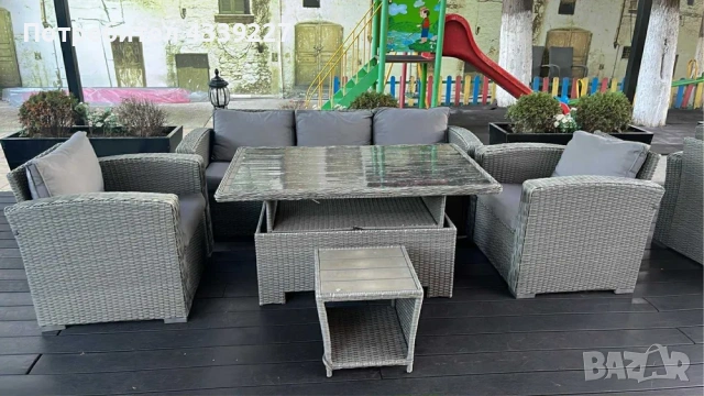 5 Комплекта от ратан диван маса столчета помощни маси, снимка 2 - Дивани и мека мебел - 53874263