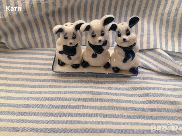 Солница и пиперник от Делфтски порцелан