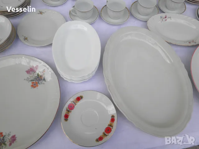 Стари порцеланови и стъклени чинии, купи, сервизи подстакани и др., снимка 3 - Сервизи - 20739003