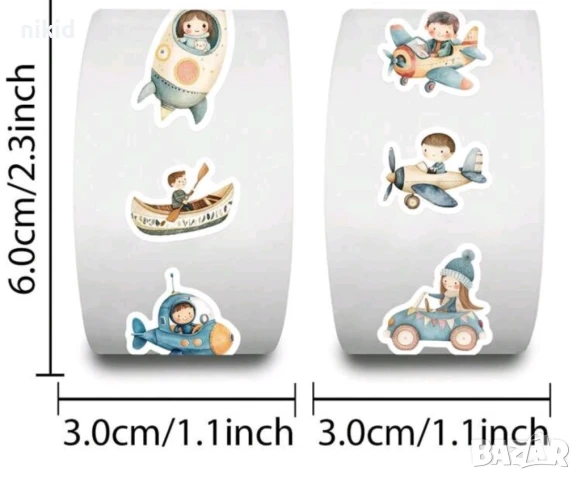 100 бр деца превозни средства малки самозалепващи лепенки стикери ръчна изработка подарък, снимка 4 - Други - 50550494