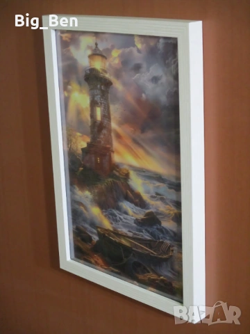 Картина - Морски Фар и Лодка, снимка 2 - Картини - 53309767