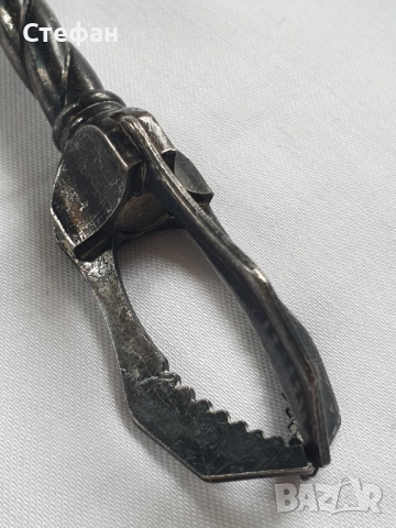 Посребрена щипка за лед , снимка 4 - Антикварни и старинни предмети - 51941529