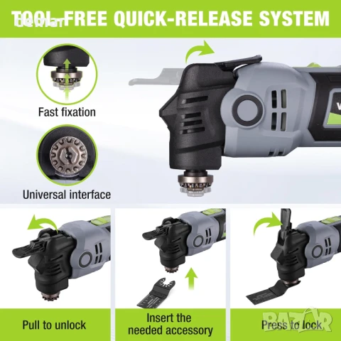 Мултифункционален инструмент WORKPRO 400 W, 7 скорости 15 000-23 000 об/мин, снимка 4 - Други инструменти - 51415193