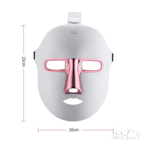 БЕЗЖИЧНА LED маска за лице за светлинна терапия, Маска анти ейдж, акне, снимка 8 - Козметични уреди - 52196097